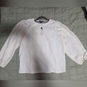 J Crew Ivory Keyhole Blouse S